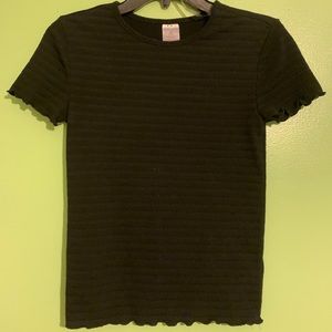 Black tight fit blouse.